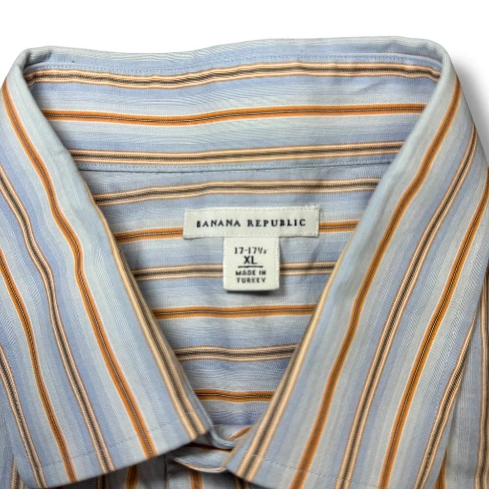Banana Republic XL Striped Cotton Dress Shirt Classic Workwear‎ Heritage Fit